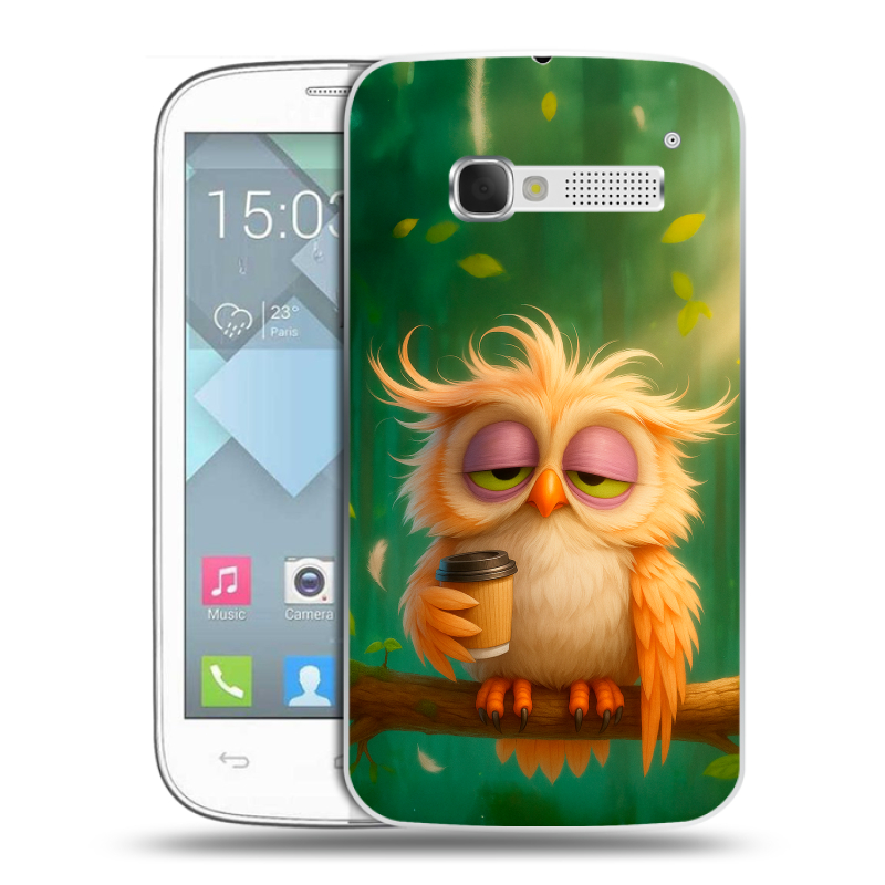 Пластиковый чехол на Alcatel One Touch Pop C5 с принтом сова Пластиковый чехол на Alcatel One Touch Pop C5 с принтом сова