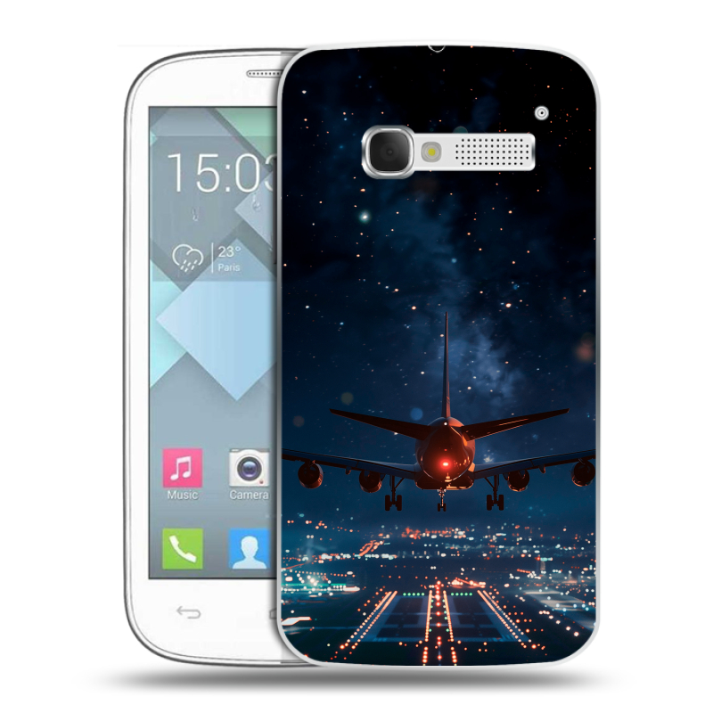 Пластиковый чехол на Alcatel One Touch Pop C5 с принтом самолет Пластиковый чехол на Alcatel One Touch Pop C5 с принтом самолет