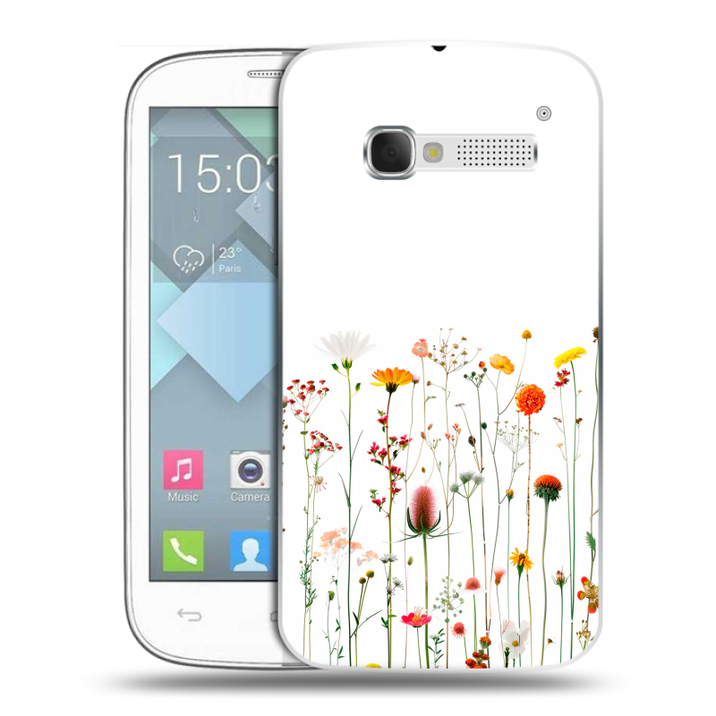Пластиковый чехол на Alcatel One Touch Pop C5 с принтом цветы Пластиковый чехол на Alcatel One Touch Pop C5 с принтом цветы
