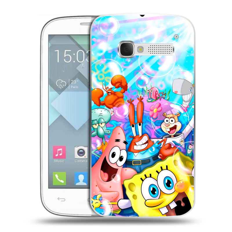 Пластиковый чехол на Alcatel One Touch Pop C5 с принтом спанчбоб спанч боб Пластиковый чехол на Alcatel One Touch Pop C5 с принтом спанчбоб спанч боб