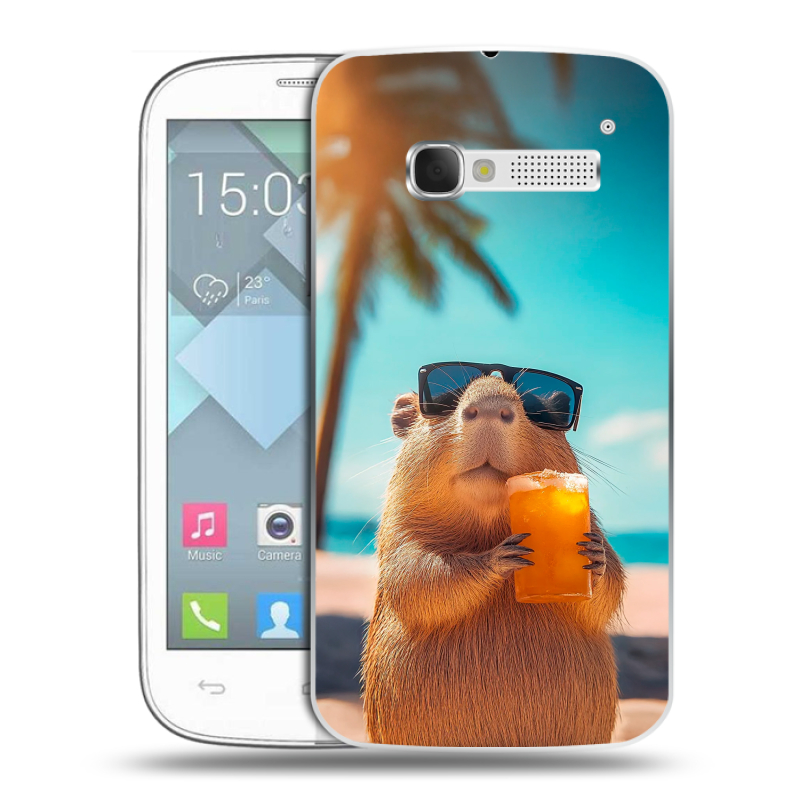 Пластиковый чехол на Alcatel One Touch Pop C5 с принтом Капибара Пластиковый чехол на Alcatel One Touch Pop C5 с принтом Капибара