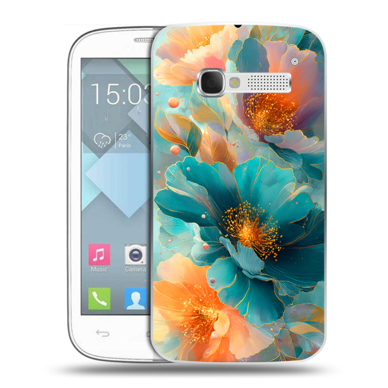 Пластиковый чехол на Alcatel One Touch Pop C5 с принтом Цветы Пластиковый чехол на Alcatel One Touch Pop C5 с принтом Цветы