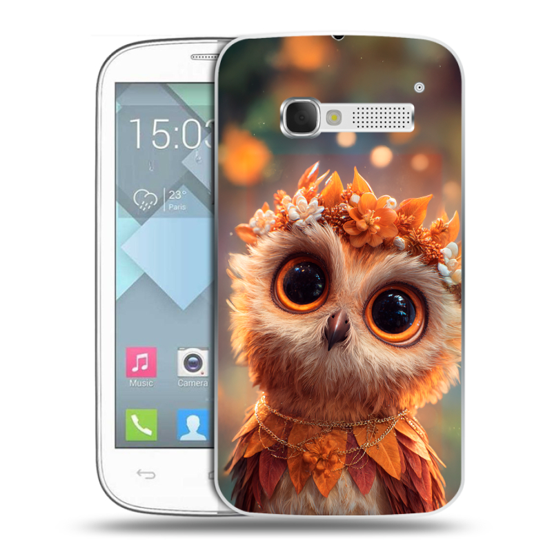 Пластиковый чехол на Alcatel One Touch Pop C5 с принтом Милая сова Пластиковый чехол на Alcatel One Touch Pop C5 с принтом Милая сова
