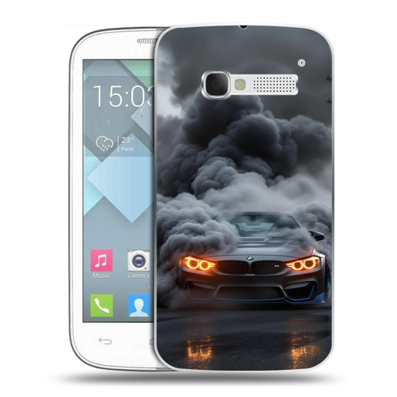 Пластиковый чехол на Alcatel One Touch Pop C5 с принтом BMW БМВ Пластиковый чехол на Alcatel One Touch Pop C5 с принтом BMW БМВ