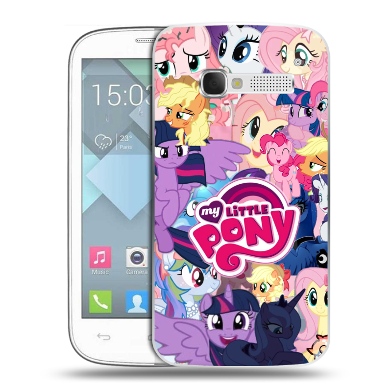 Пластиковый чехол на Alcatel One Touch Pop C5 с принтом My little pony Дружба чудо Пластиковый чехол на Alcatel One Touch Pop C5 с принтом My little pony Дружба чудо