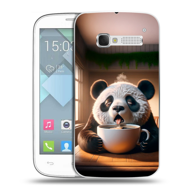 Пластиковый чехол на Alcatel One Touch Pop C5 с принтом смешная панда Пластиковый чехол на Alcatel One Touch Pop C5 с принтом смешная панда
