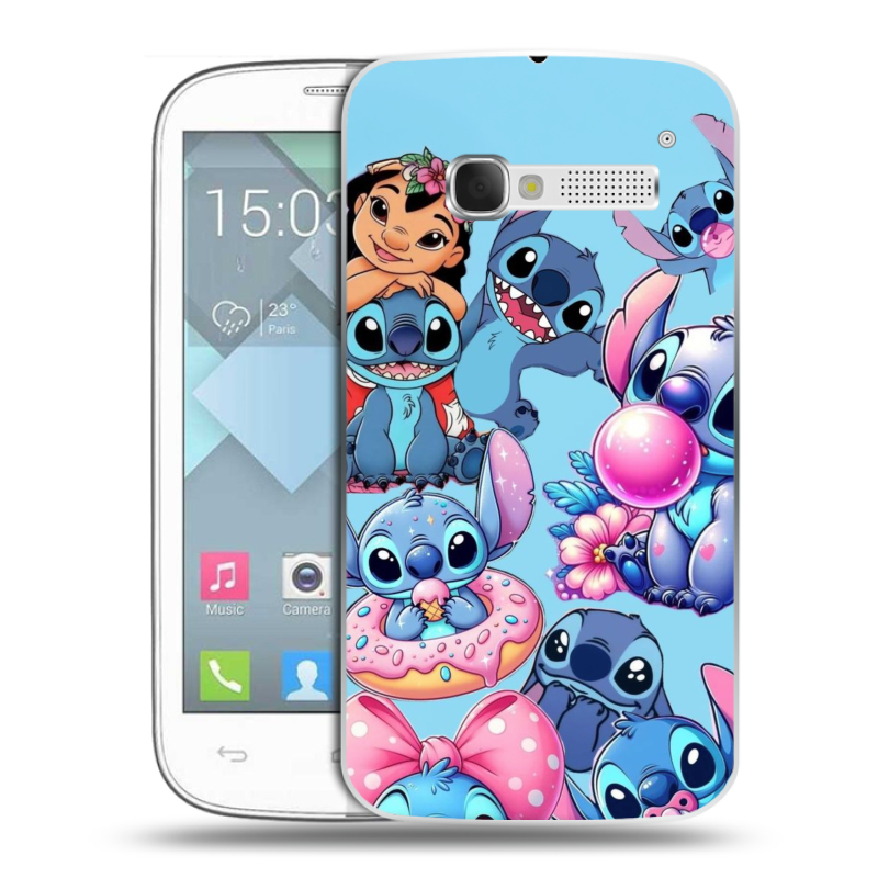 Пластиковый чехол на Alcatel One Touch Pop C5 с принтом Лило и Стич Пластиковый чехол на Alcatel One Touch Pop C5 с принтом Лило и Стич
