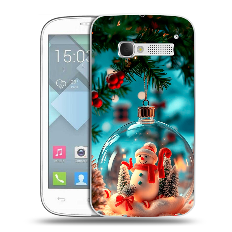 Пластиковый чехол на Alcatel One Touch Pop C5 с принтом Новый год Пластиковый чехол на Alcatel One Touch Pop C5 с принтом Новый год