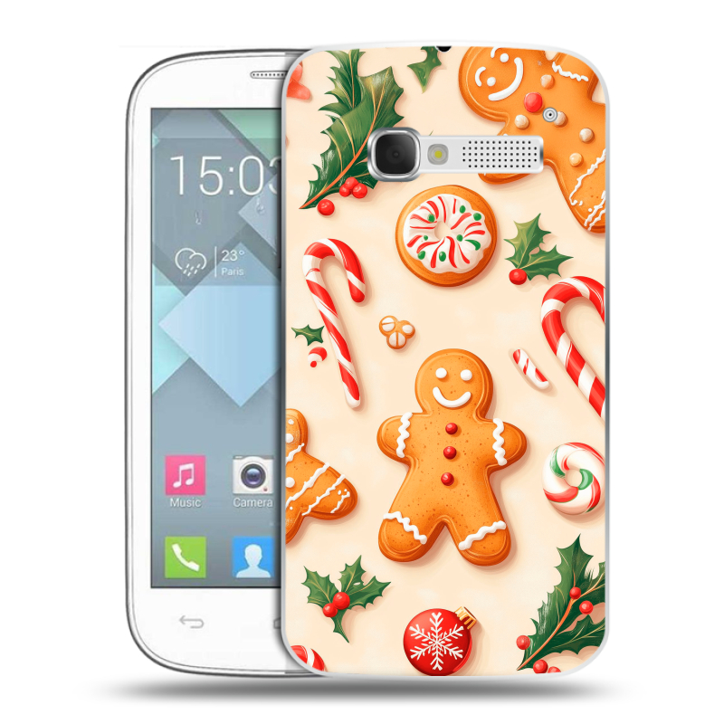 Пластиковый чехол на Alcatel One Touch Pop C5 с принтом Новый год Пластиковый чехол на Alcatel One Touch Pop C5 с принтом Новый год