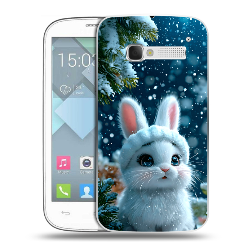 Пластиковый чехол на Alcatel One Touch Pop C5 с принтом Новый год Пластиковый чехол на Alcatel One Touch Pop C5 с принтом Новый год
