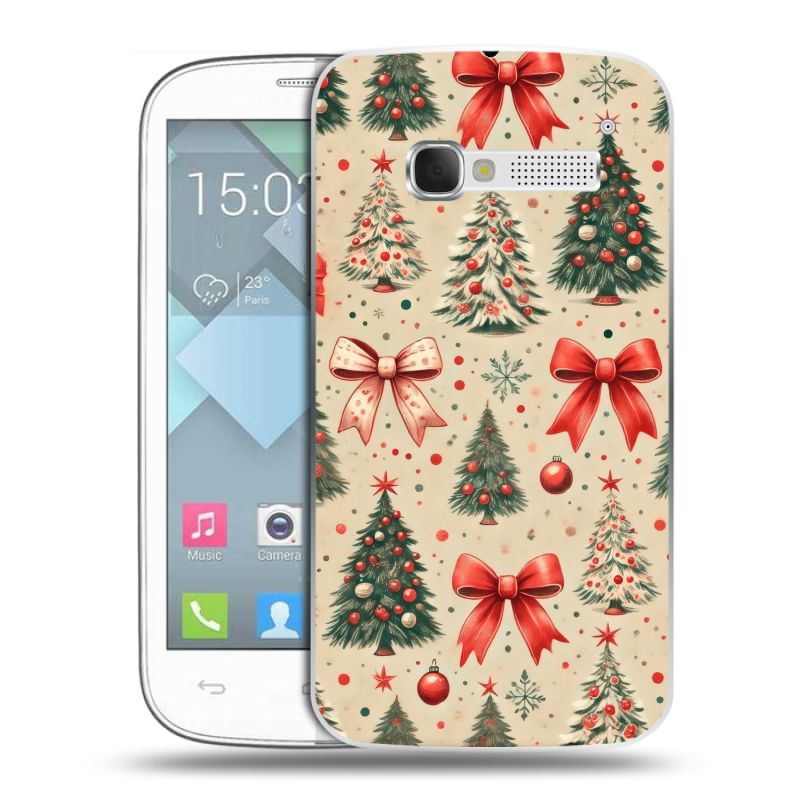 Пластиковый чехол на Alcatel One Touch Pop C5 с принтом Новый год Пластиковый чехол на Alcatel One Touch Pop C5 с принтом Новый год