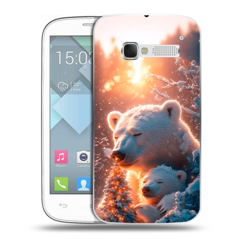 Пластиковый чехол на Alcatel One Touch Pop C5 с принтом Новый год Пластиковый чехол на Alcatel One Touch Pop C5 с принтом Новый год