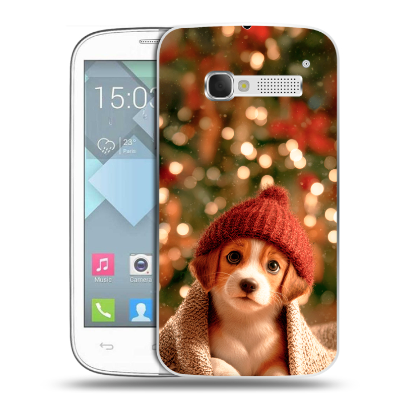 Пластиковый чехол на Alcatel One Touch Pop C5 с принтом Новый год Пластиковый чехол на Alcatel One Touch Pop C5 с принтом Новый год