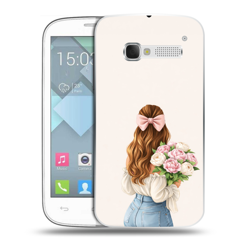 Пластиковый чехол на Alcatel One Touch Pop C5 с принтом женский Пластиковый чехол на Alcatel One Touch Pop C5 с принтом женский