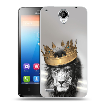 Пластиковый чехол на Lenovo S890 IdeaPhone с принтом Лев с короной