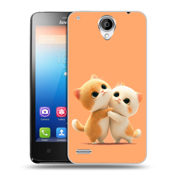Пластиковый чехол на Lenovo S890 IdeaPhone с принтом Милые котики