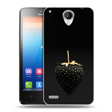 Пластиковый чехол на Lenovo S890 IdeaPhone с принтом Черная клубника