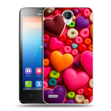 Пластиковый чехол на Lenovo S890 IdeaPhone с принтом Сердечки
