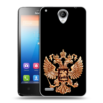 Пластиковый чехол на Lenovo S890 с принтом Герб России золотой Пластиковый чехол на Lenovo S890 с принтом Герб России золотой