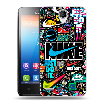 Пластиковый чехол на Lenovo S890 с принтом найк nike черный Пластиковый чехол на Lenovo S890 с принтом найк nike черный
