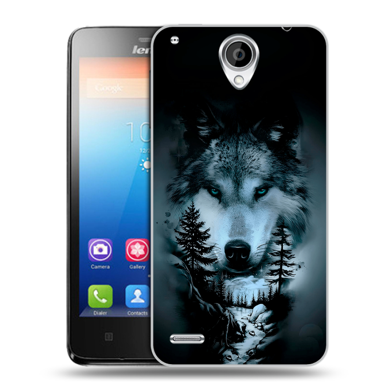 Пластиковый чехол на Lenovo S890 IdeaPhone с принтом Лесной волк Пластиковый чехол на Lenovo S890 IdeaPhone с принтом Лесной волк