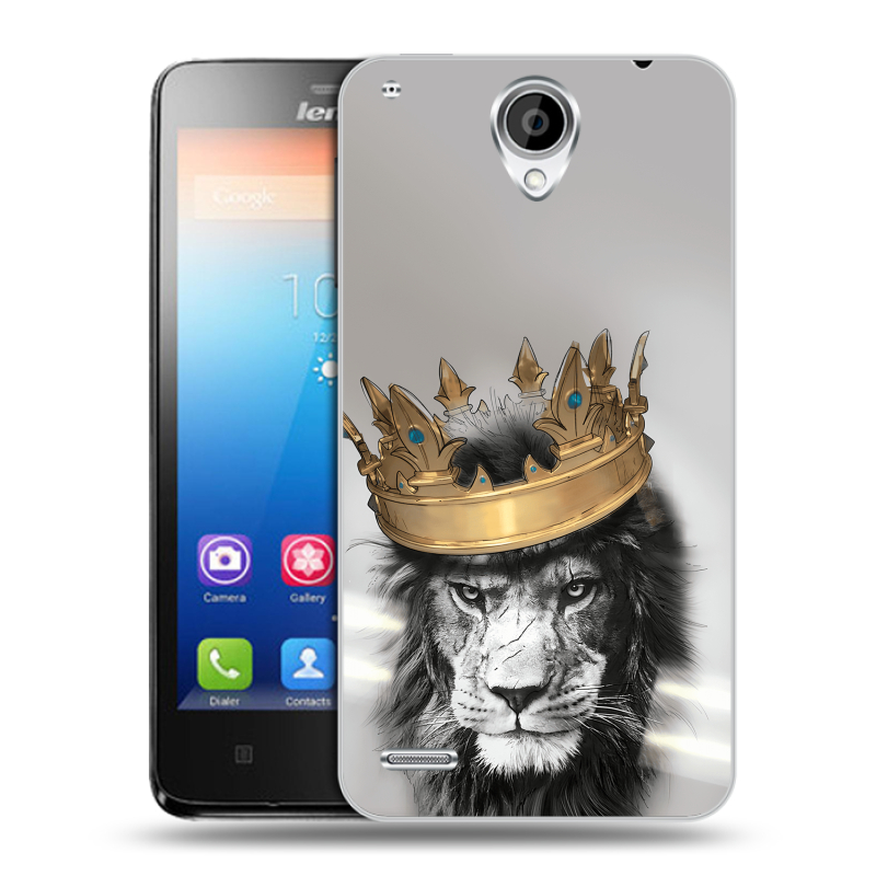 Пластиковый чехол на Lenovo S890 IdeaPhone с принтом Лев с короной Пластиковый чехол на Lenovo S890 IdeaPhone с принтом Лев с короной