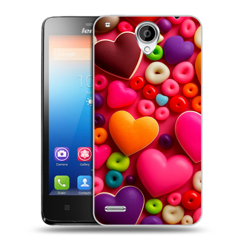 Пластиковый чехол на Lenovo S890 IdeaPhone с принтом Сердечки Пластиковый чехол на Lenovo S890 IdeaPhone с принтом Сердечки