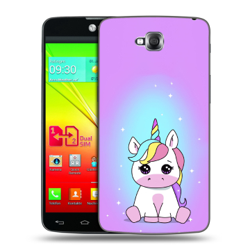 Силиконовый чехол на LG G Pro Lite Dual с принтом Единорог