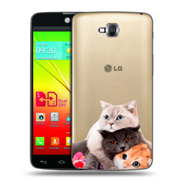 Силиконовый чехол на LG G Pro Lite Dual с принтом Кошки