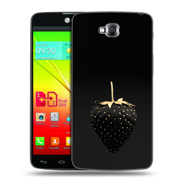 Силиконовый чехол на LG G Pro Lite Dual с принтом Черная клубника