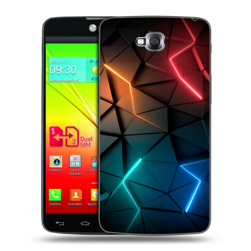 Силиконовый чехол на LG G Pro Lite Dual с принтом Абстракция неон