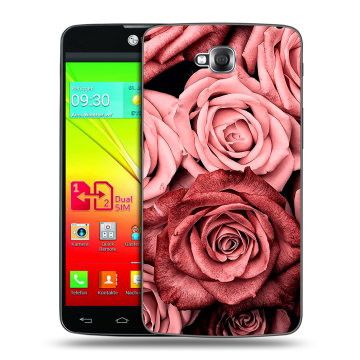 Силиконовый чехол на LG G Pro Lite Dual с принтом Цветы розы
