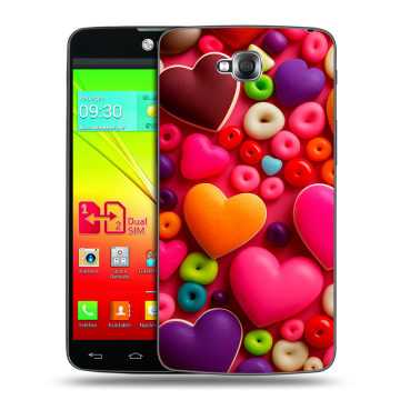 Силиконовый чехол на LG G Pro Lite Dual с принтом Сердечки