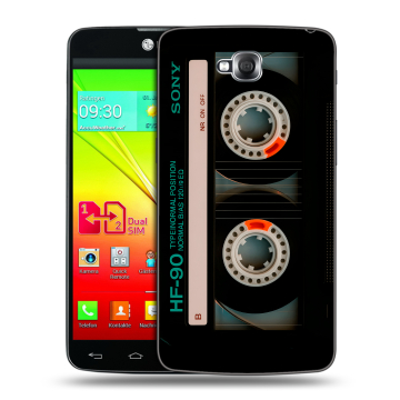 Силиконовый чехол на LG G Pro Lite Dual с принтом Кассета