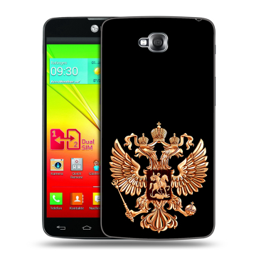 Силиконовый чехол на LG G Pro Lite Dual с принтом Герб России золотой Силиконовый чехол на LG G Pro Lite Dual с принтом Герб России золотой