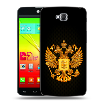 Силиконовый чехол на LG G Pro Lite Dual с принтом Герб России желтый