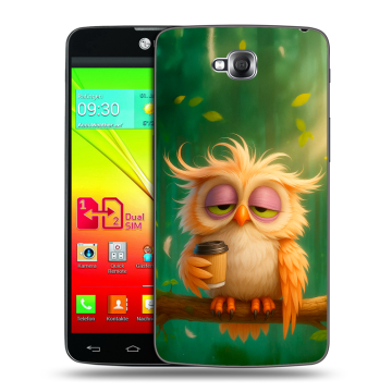 Силиконовый чехол на LG G Pro Lite Dual с принтом сова