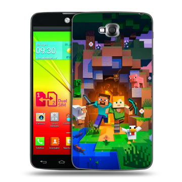 Силиконовый чехол на LG G Pro Lite Dual с принтом Майнкрафт Minecraft Силиконовый чехол на LG G Pro Lite Dual с принтом Майнкрафт Minecraft