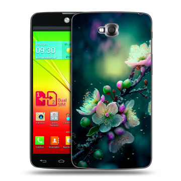 Силиконовый чехол на LG G Pro Lite Dual с принтом Цветы и мрамор Силиконовый чехол на LG G Pro Lite Dual с принтом Цветы и мрамор