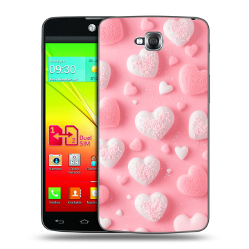 Силиконовый чехол на LG G Pro Lite Dual с принтом Сердечки