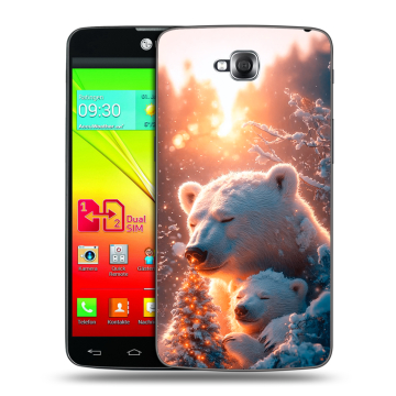 Силиконовый чехол на LG G Pro Lite Dual с принтом Новый год