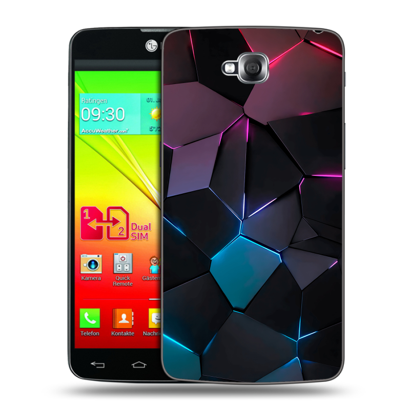 Силиконовый чехол на LG G Pro Lite Dual с принтом Геометрия неона Силиконовый чехол на LG G Pro Lite Dual с принтом Геометрия неона