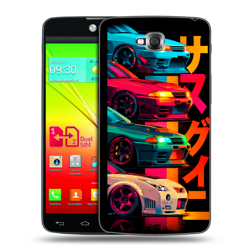 Силиконовый чехол на LG G Pro Lite Dual с принтом Гоночные машины Силиконовый чехол на LG G Pro Lite Dual с принтом Гоночные машины