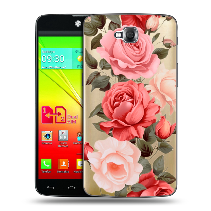 Силиконовый чехол на LG G Pro Lite Dual с принтом Розы Силиконовый чехол на LG G Pro Lite Dual с принтом Розы
