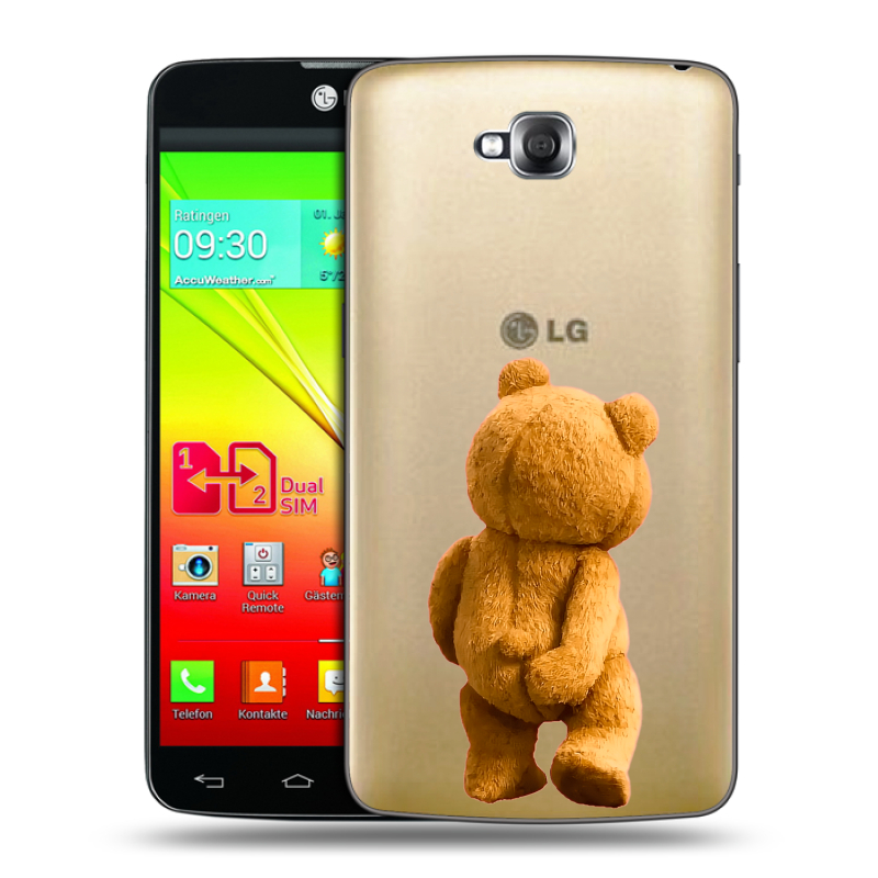 Силиконовый чехол на LG G Pro Lite Dual с принтом Медведь Силиконовый чехол на LG G Pro Lite Dual с принтом Медведь