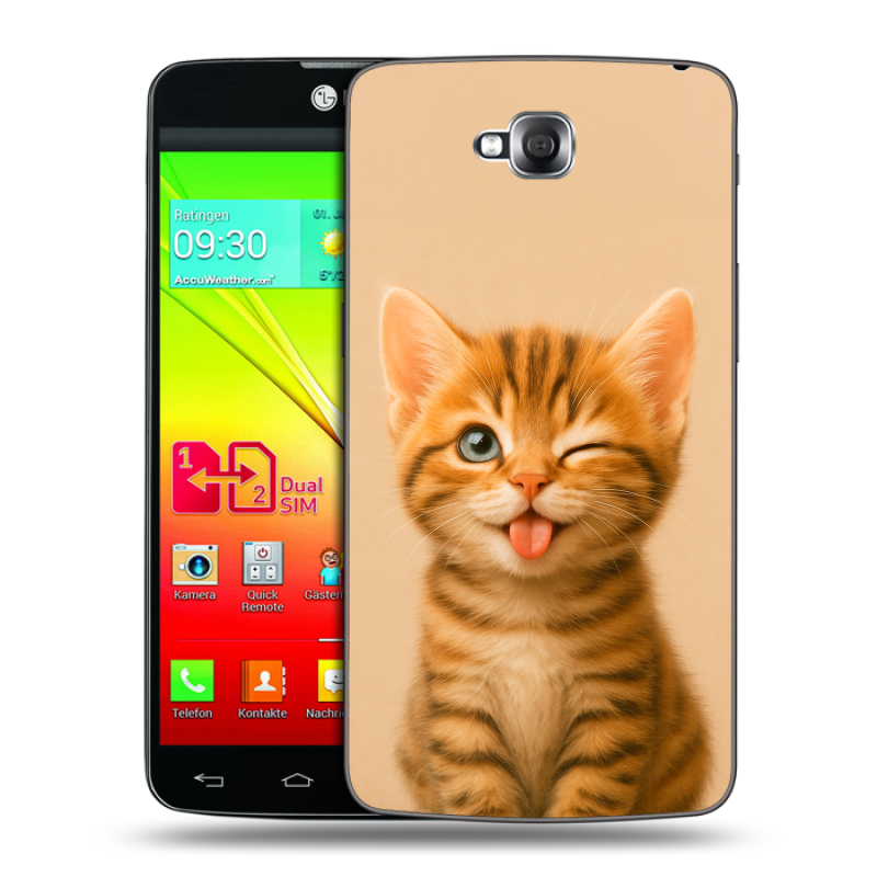Силиконовый чехол на LG G Pro Lite Dual с принтом котенок Силиконовый чехол на LG G Pro Lite Dual с принтом котенок