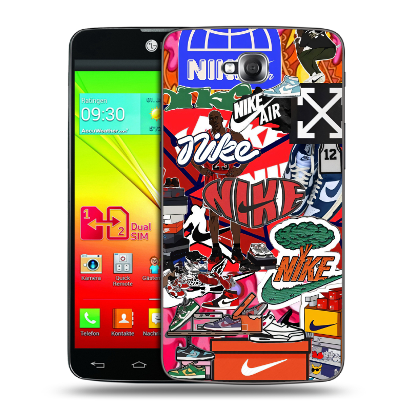 Силиконовый чехол на LG G Pro Lite Dual с принтом Найк Nike яркий Силиконовый чехол на LG G Pro Lite Dual с принтом Найк Nike яркий