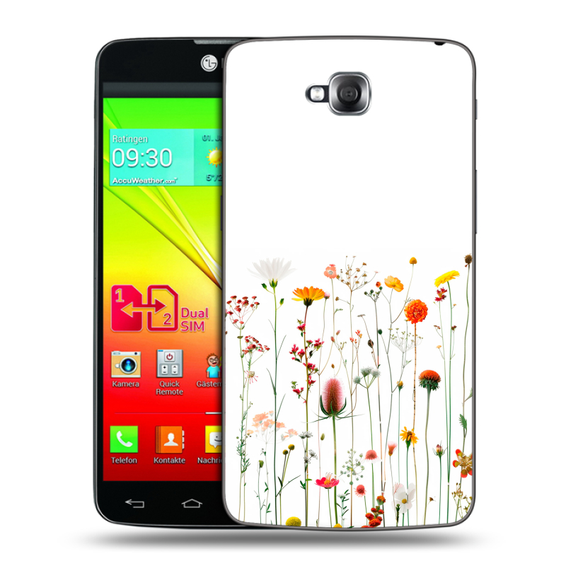 Силиконовый чехол на LG G Pro Lite Dual с принтом цветы Силиконовый чехол на LG G Pro Lite Dual с принтом цветы