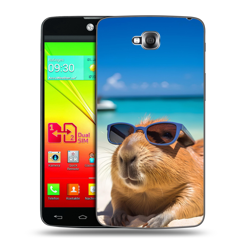 Силиконовый чехол на LG G Pro Lite Dual с принтом Капибара Силиконовый чехол на LG G Pro Lite Dual с принтом Капибара