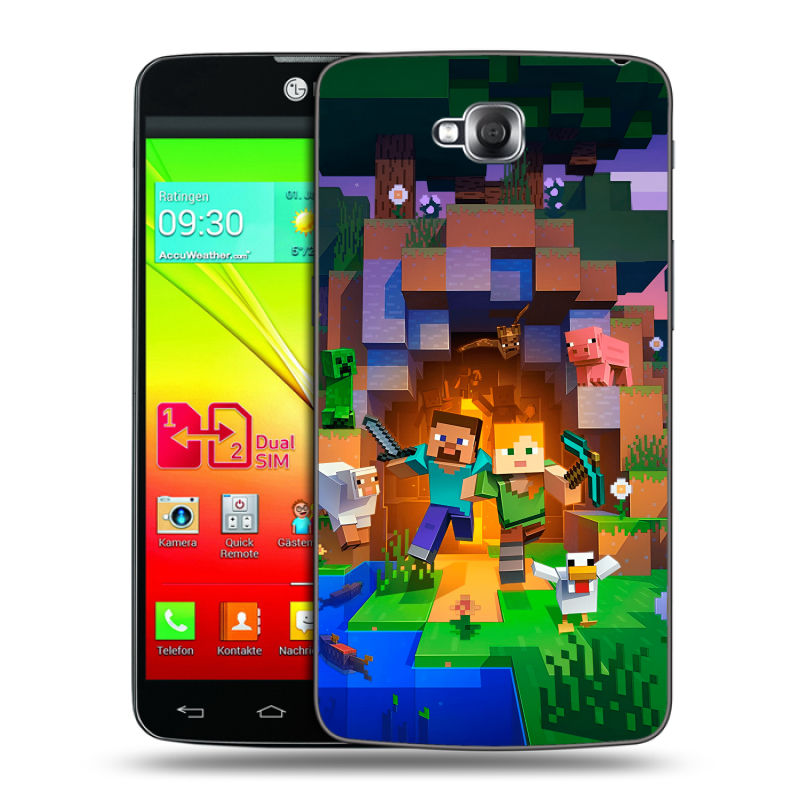 Силиконовый чехол на LG G Pro Lite Dual с принтом Майнкрафт Minecraft Силиконовый чехол на LG G Pro Lite Dual с принтом Майнкрафт Minecraft